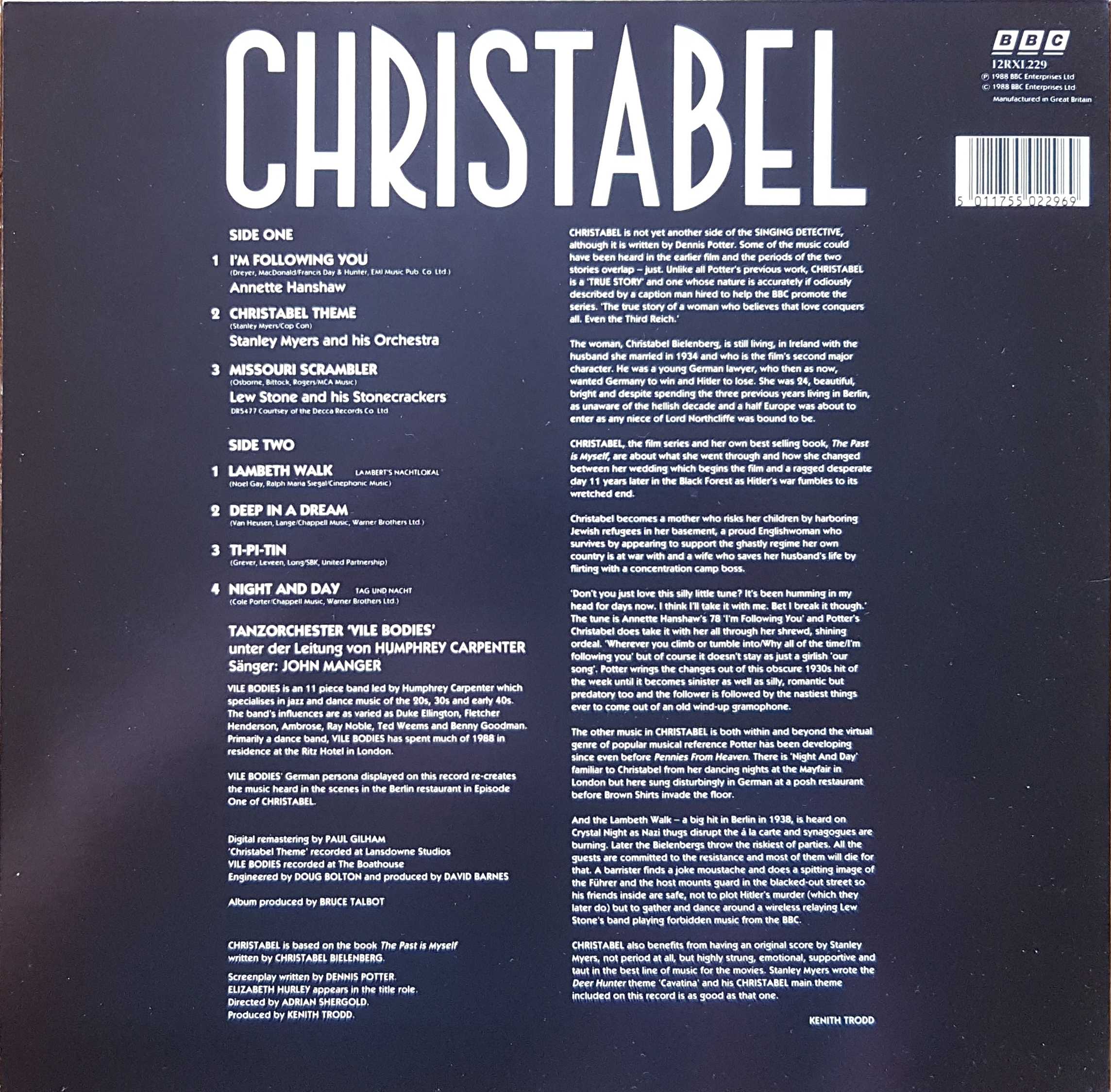 Picture of 12 RXL 229 Christabel by artist Myers / Gay / Lange from the BBC records and Tapes library